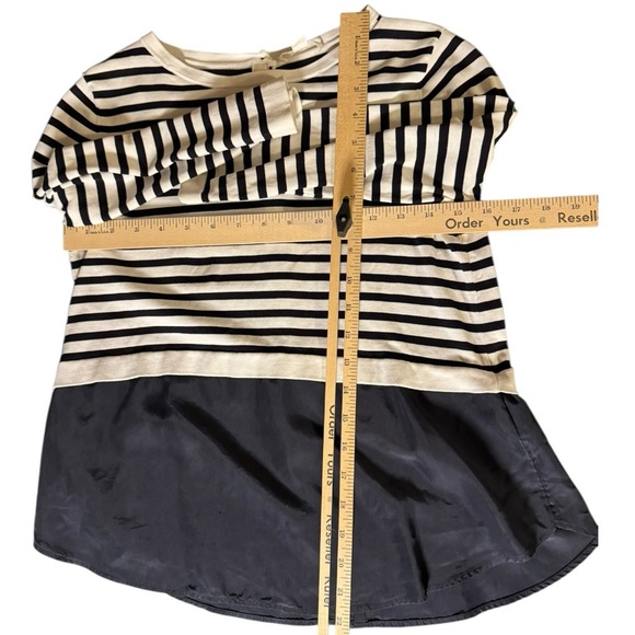 COS Women’s Silk Panel Top Navy Striped XS Nautical Preppy Coastal Fishermancore - Picture 5 of 7